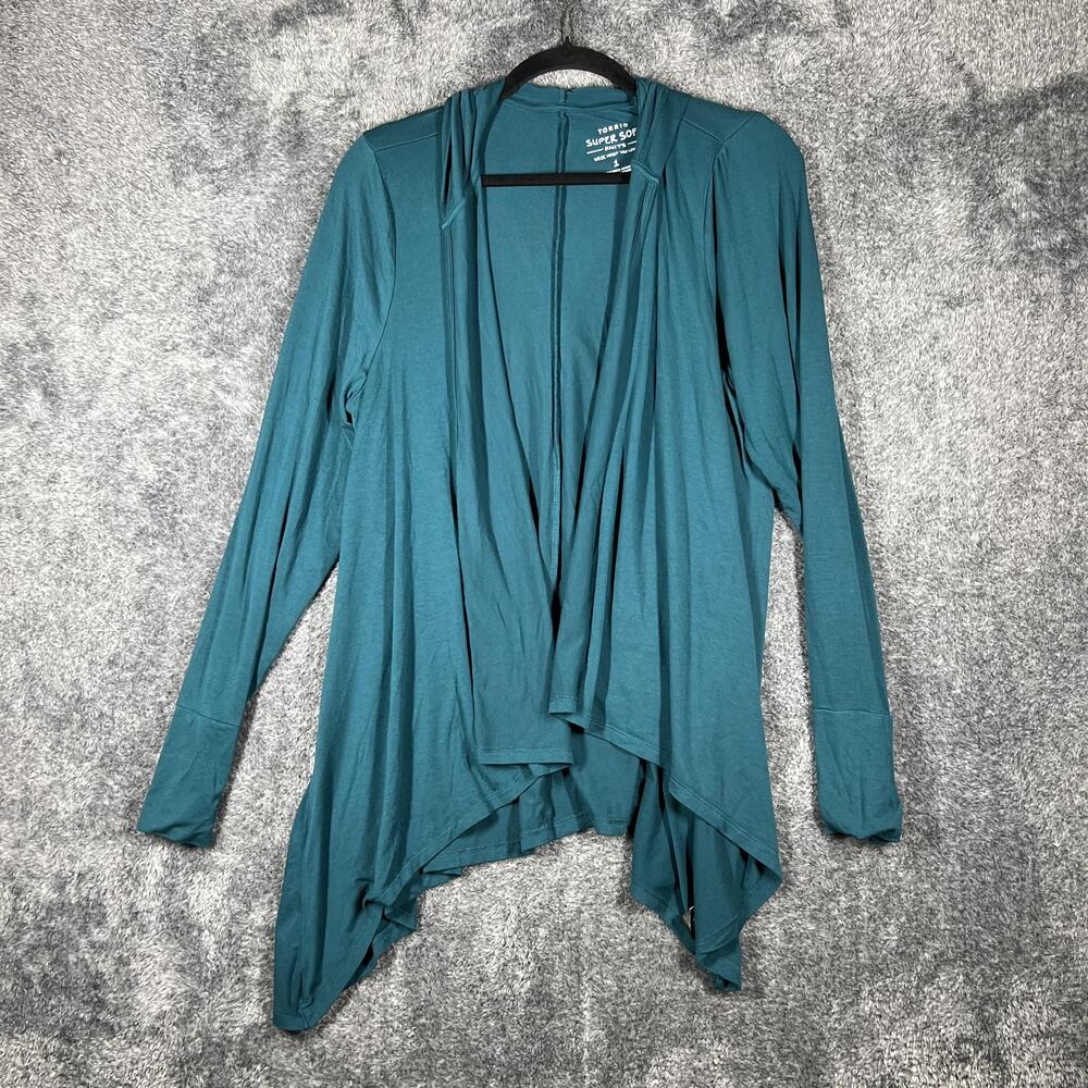 Torrid Tunic Womens 1 Green Hooded Lightweight Stretch Rayon Spandex Casual